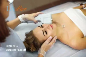 Woman having Hi-Fu to reduce wrinkles Greater London (Newham).
